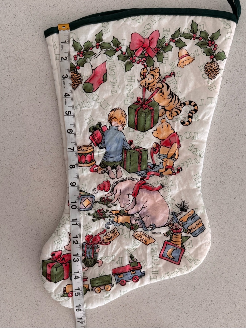 Vtg Classic Winnie The Pooh Quilted Christmas Stocking Gayla Canada Eeyore - Picture 10 of 14